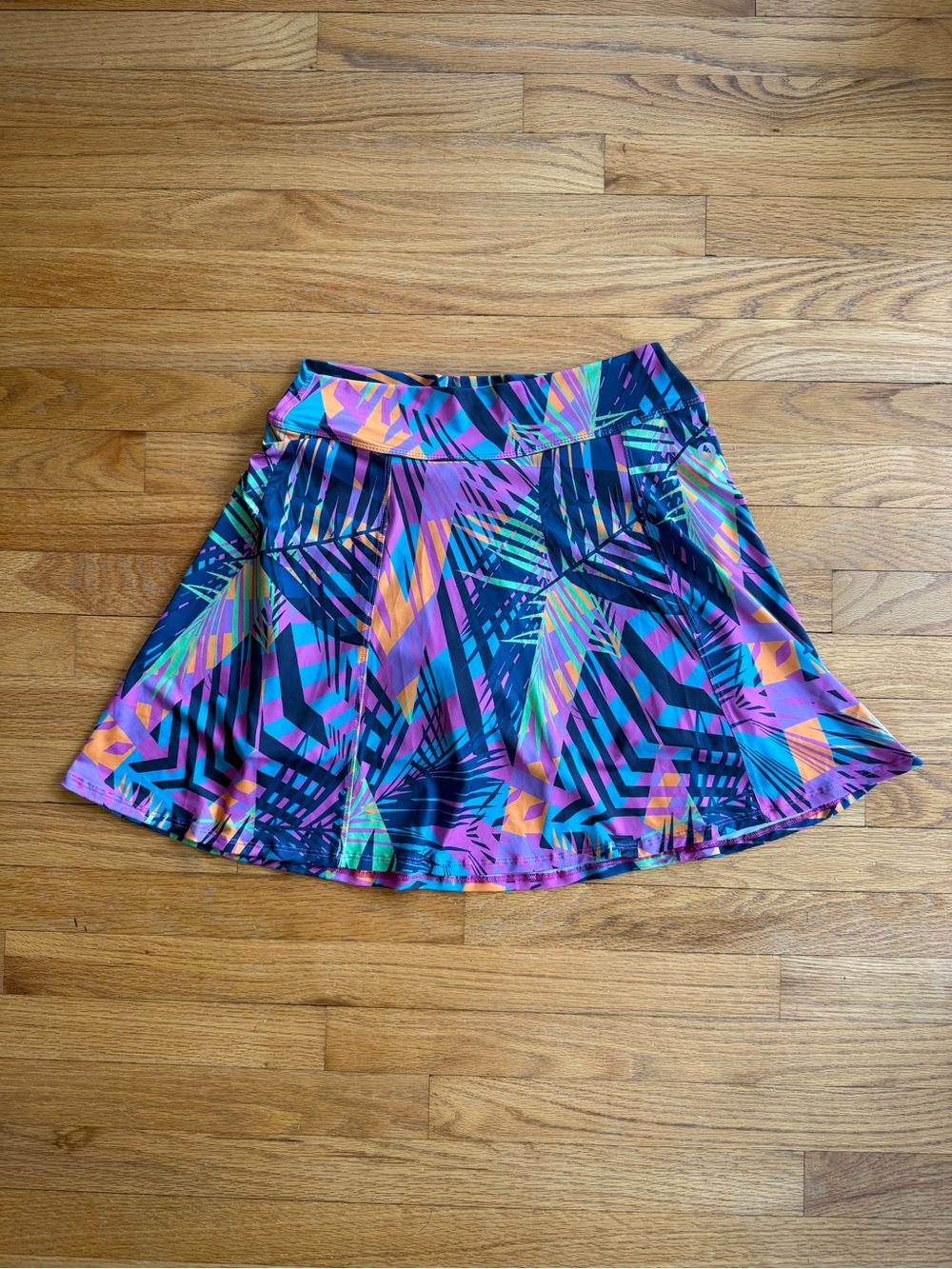 Dona Jo Colorful Tropical Print Athletic Skort Tam G Size L Tennis Golf Skirt